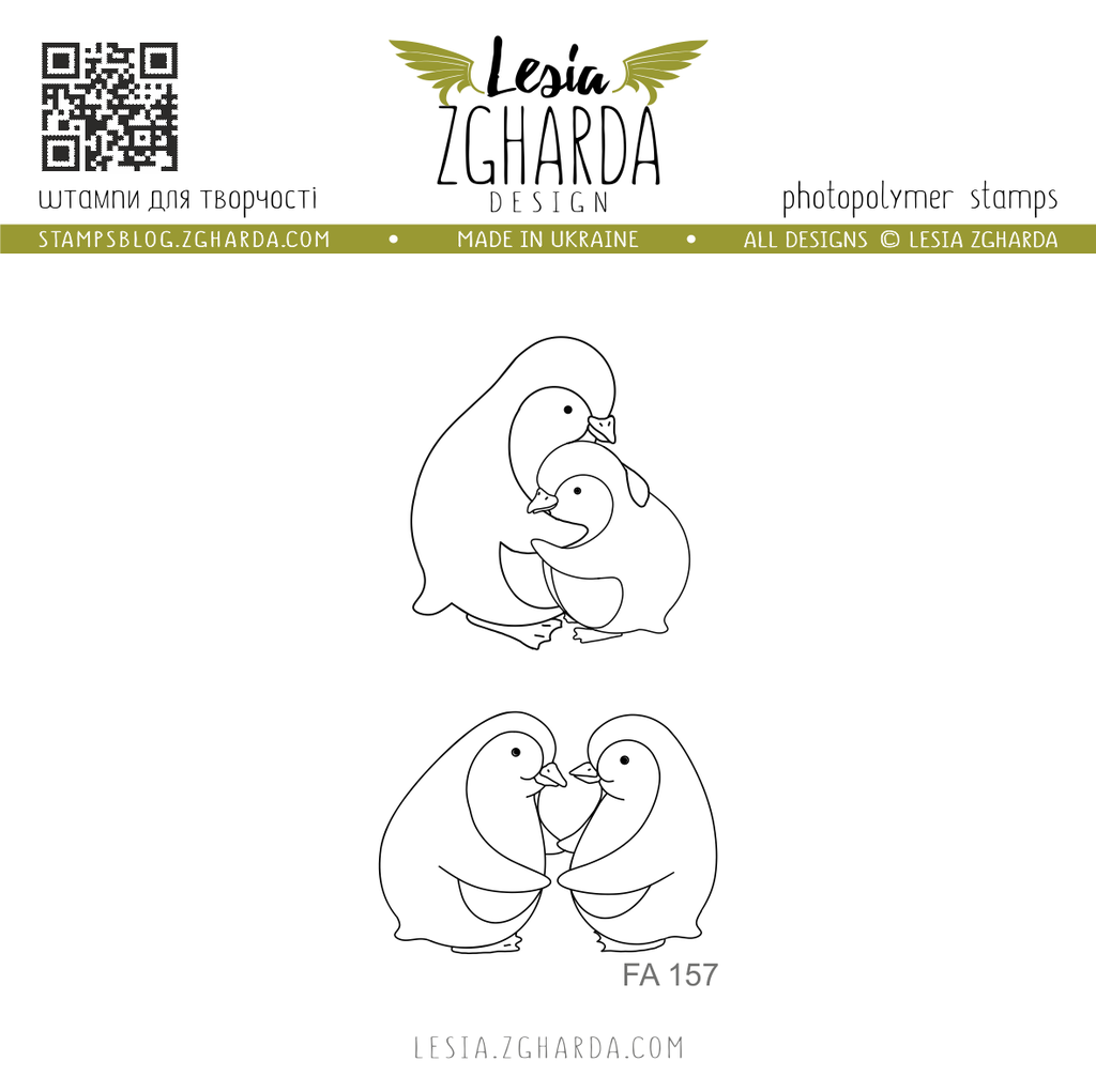 {FA157} Stamp Set "Contour penguins small"