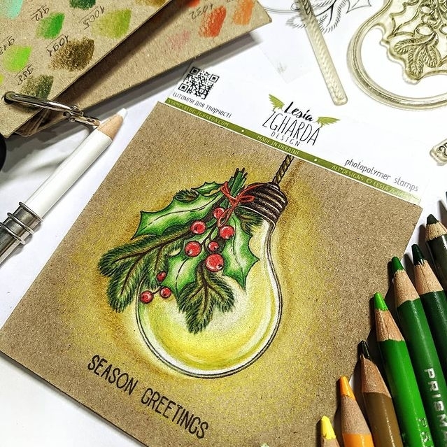 {SR262} Stamp Set "Christmas bouquet and light bulb"