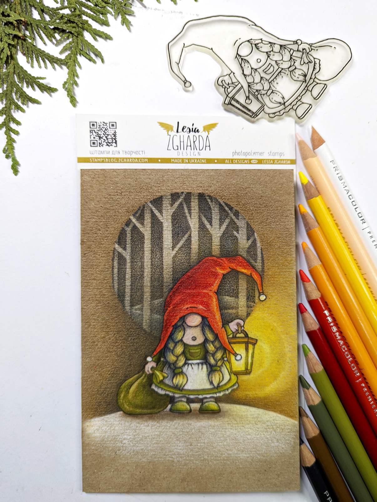 {SR268} Stamp "Christmas gnome girl"