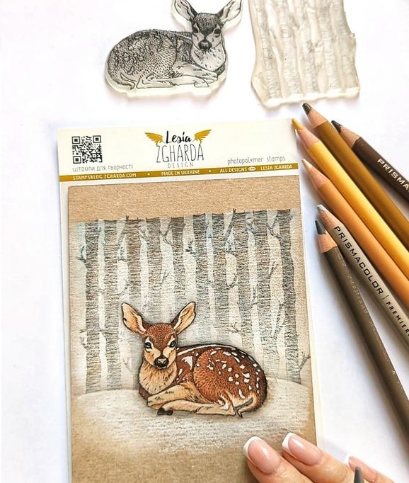 {FA168} Stamp "Sitting fawn"