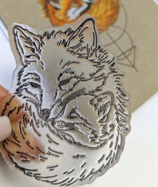 {FA210} Stamp "Foxes hugs"