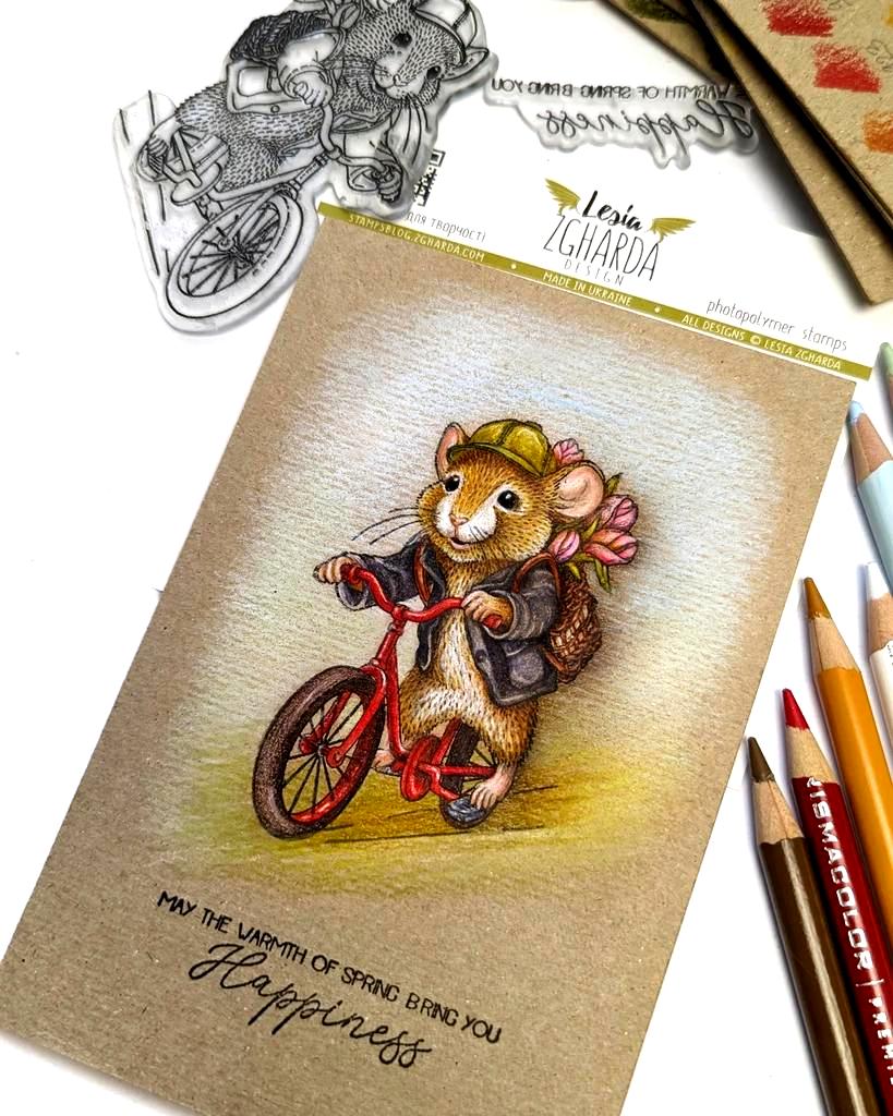 {FA215} Stamp "Mouse on the Bicycle"