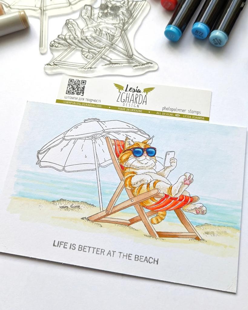 {TA360} Stamp Set "Beach bunnies don't care about Mondays. Life is better at the beach."