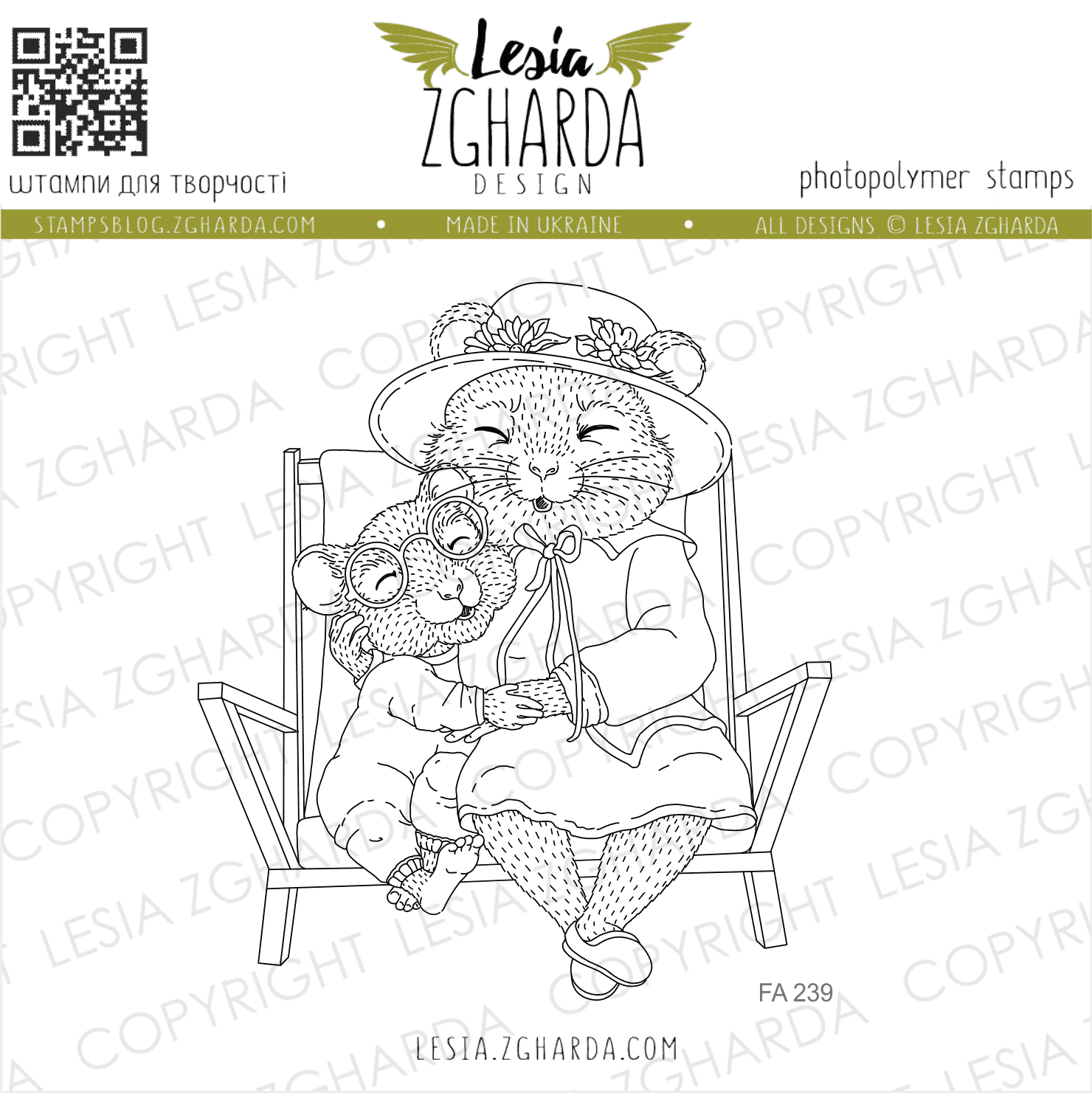 {FA239} Stamp "Mouse Granny"