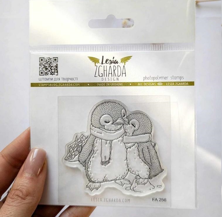 {FA256} Stamp "Penguins in Love"