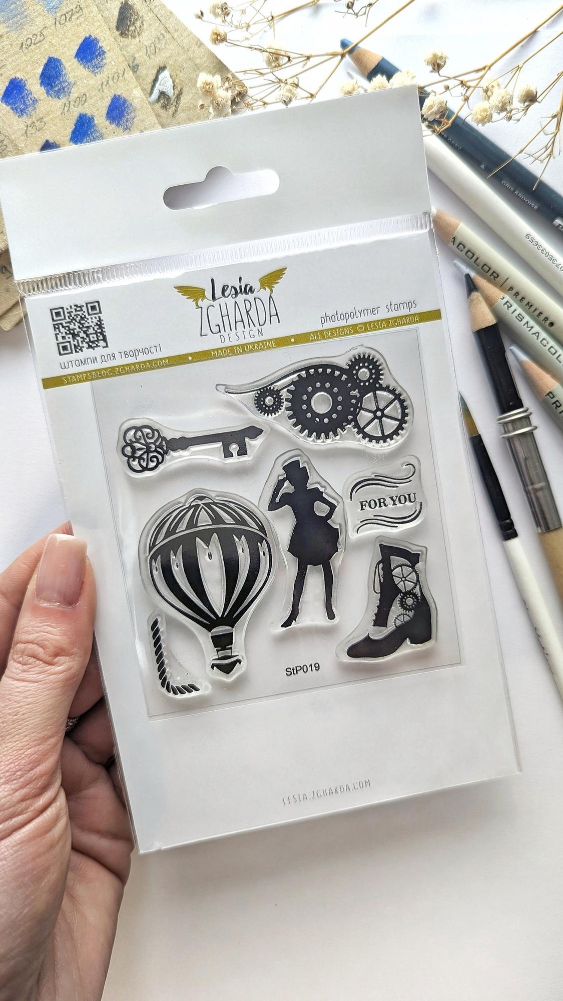 {StP019} Stamp Set "Steampunk Vintage Style"