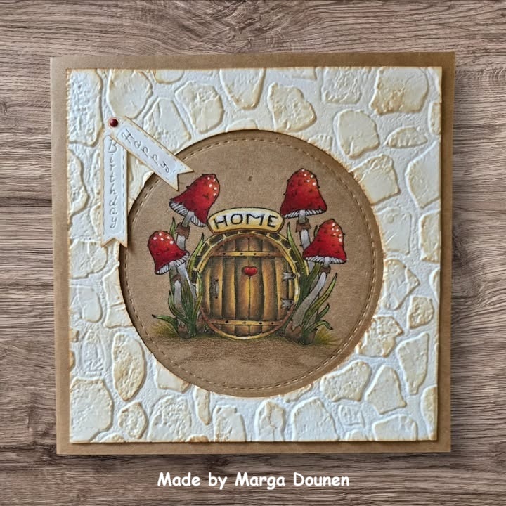 {FL398} Stamp "Whimsical Door with Mushrooms"