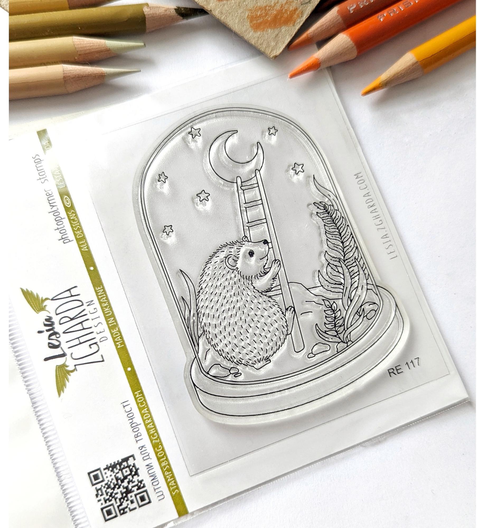 {RE117} Stamp “Hedgehog & the Moon Jar”