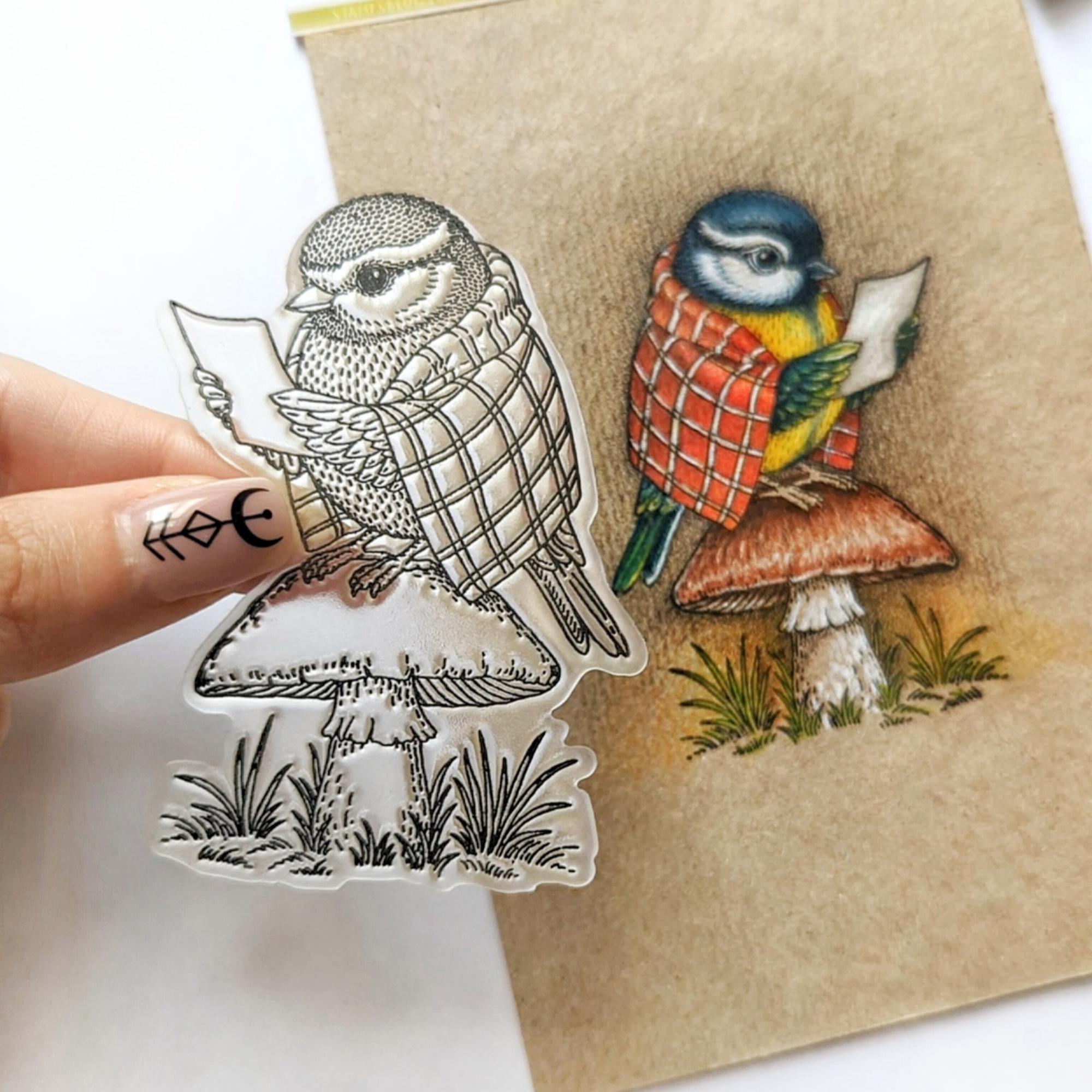 {FA279} Stamp "Bird Tit on a Mushroom"