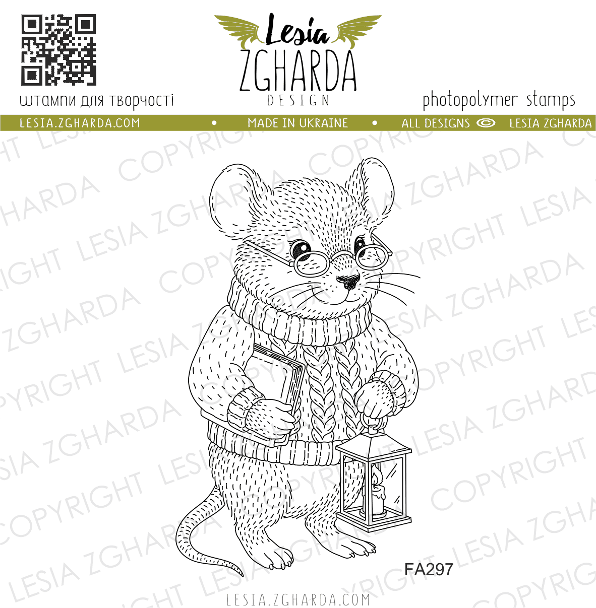 {FA297} Stamp “Grandpa Mouse Bedtime Story”