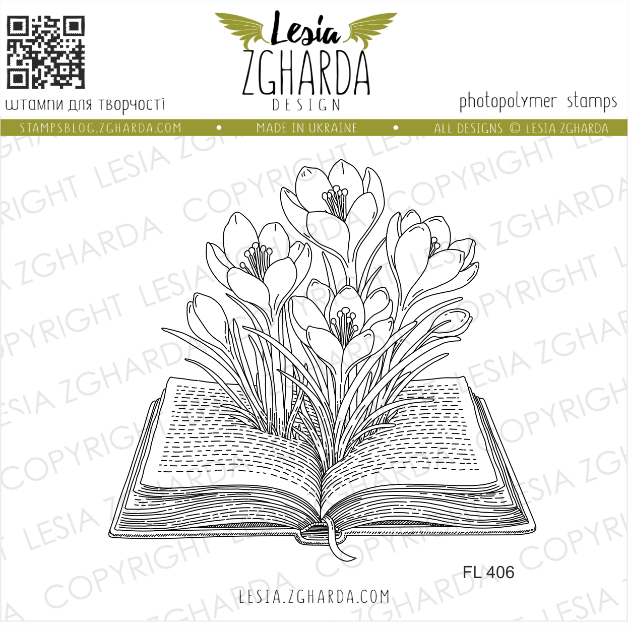 {FL406} Stamp “Crocus Blooms from the Book”