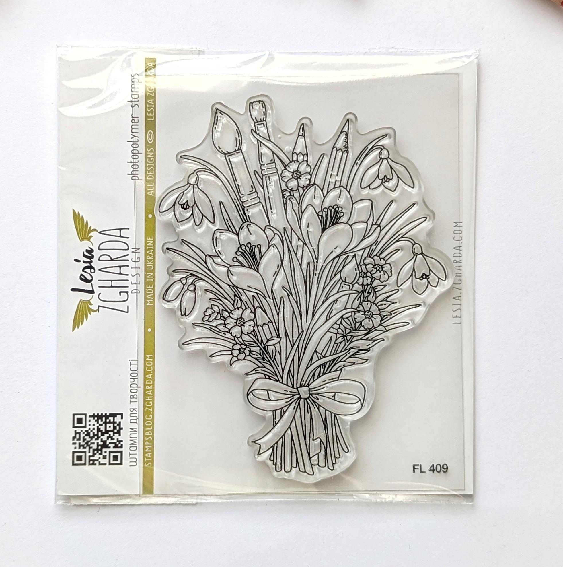 {FL409} Stamp "Spring Art Bouquet"