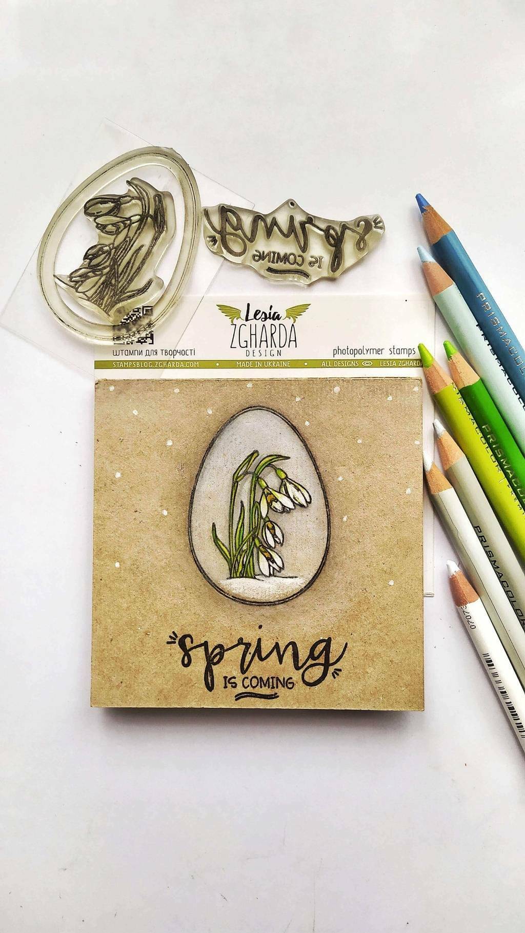 {FL206} Stamp Set "Easter egg with snowdrops"