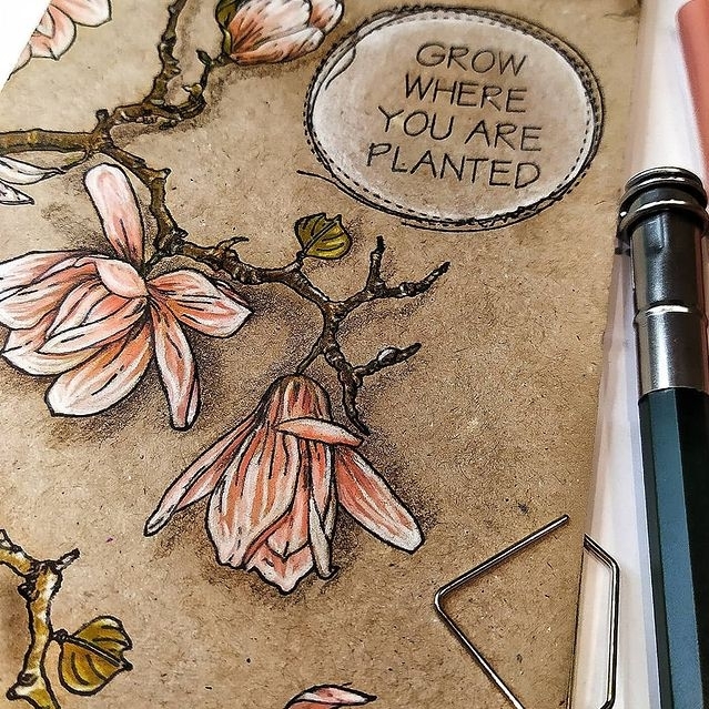 {FL211} Stamp Set "Magnolia`s blossoms"