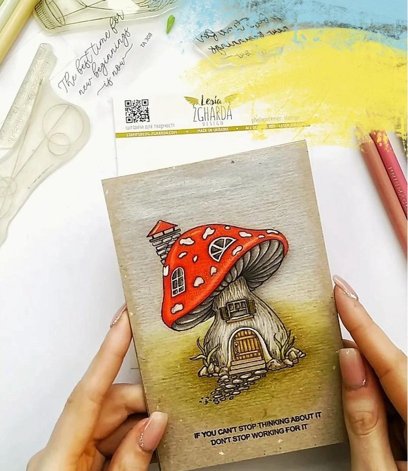 {FL159} Stamp "Fairy Tale house - mushroom"