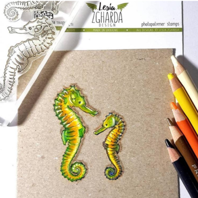 {S035} Stamp Set "Seahorses"