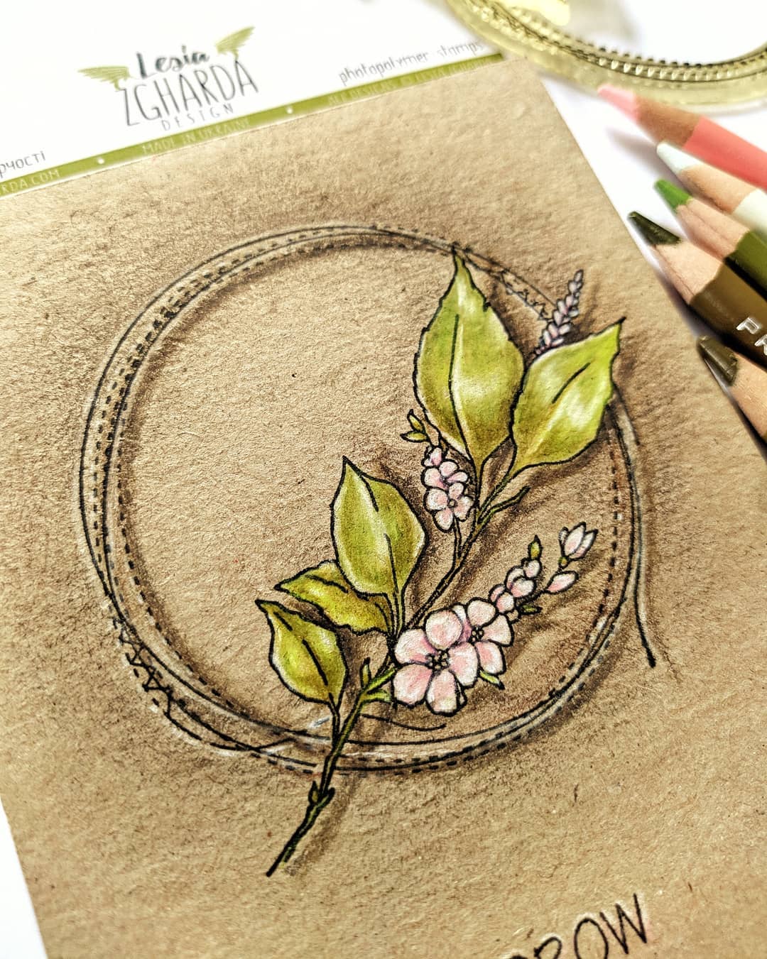 {R041} Stamp ''Round frame - stitches''