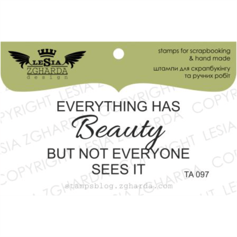{TA097} Stamp "Everything has BEAUTY..."