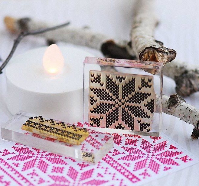 {F113} Stamp set "knitted tracery"