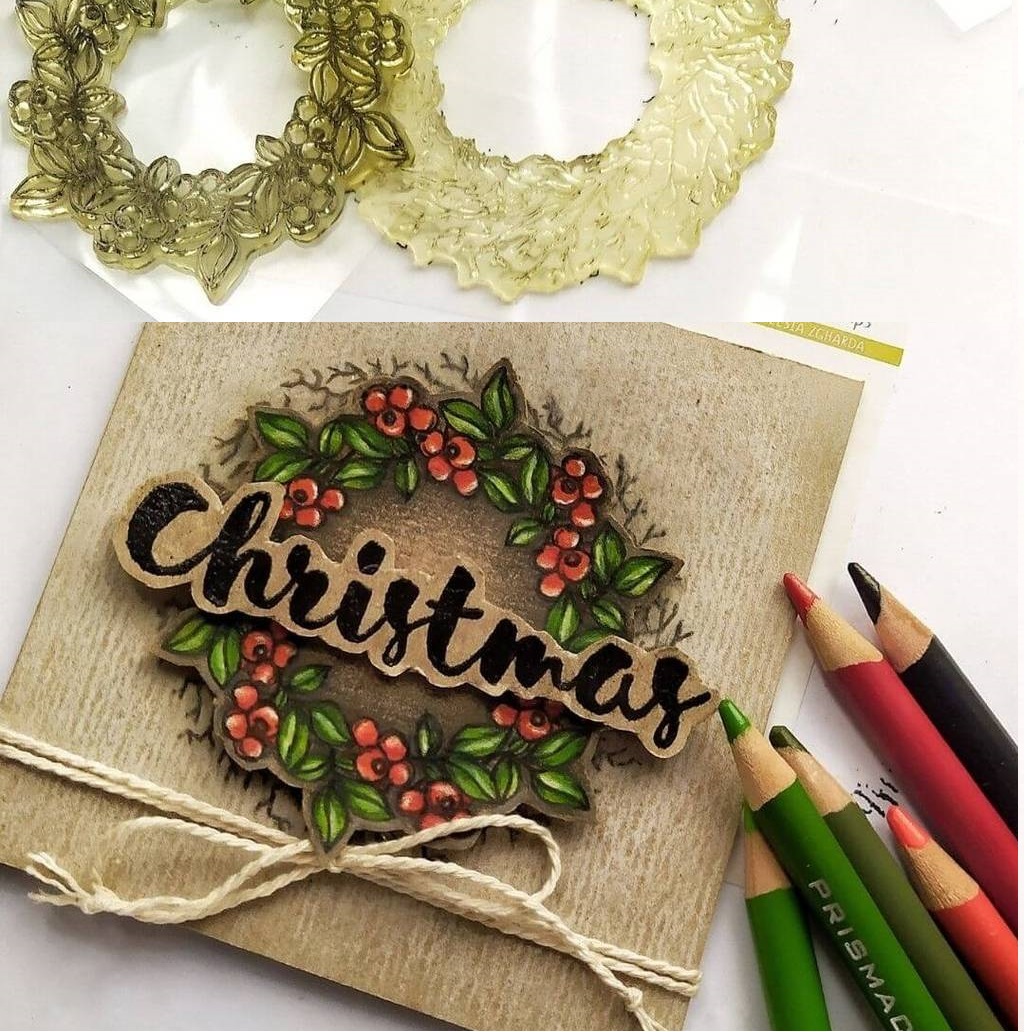 {FL089} Stamp  "Branches wreath"