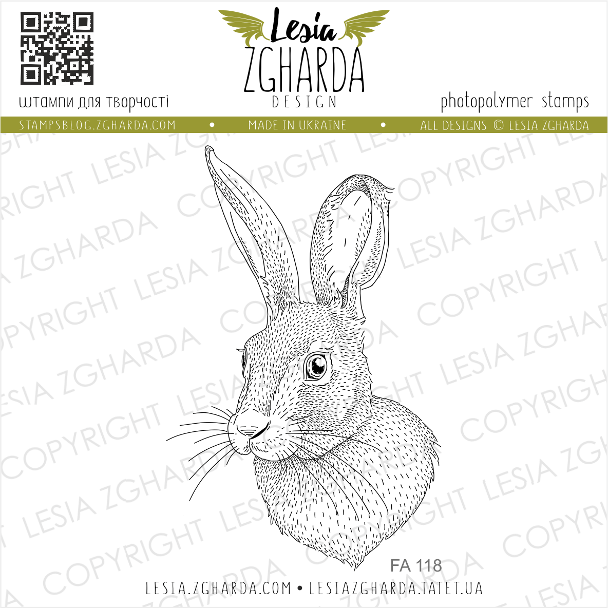 Bunny stamp Lesia Zgharda wildlife clear stamps