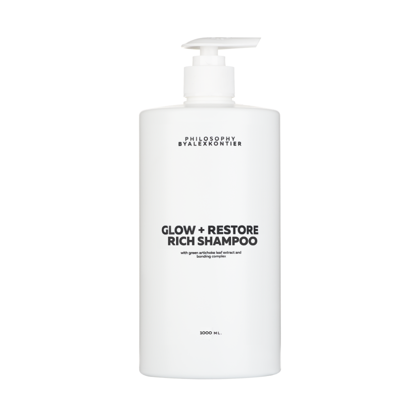 GLOW + RESTORE RICH SHAMPOO MAGNUM SIZE Насыщенный крем-шампунь для блеска и реконструкции осветленных и окрашенных волос, 1000 мл