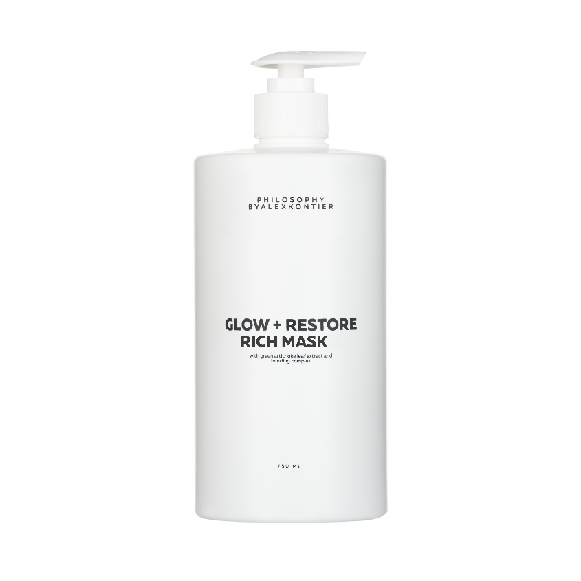 GLOW + RESTORE RICH MASK MAGNUM SIZE Насыщенная, реконструирующая маска для натуральных, сильно поврежденных, пористых, кудрявых и осветленных волос, 750 мл