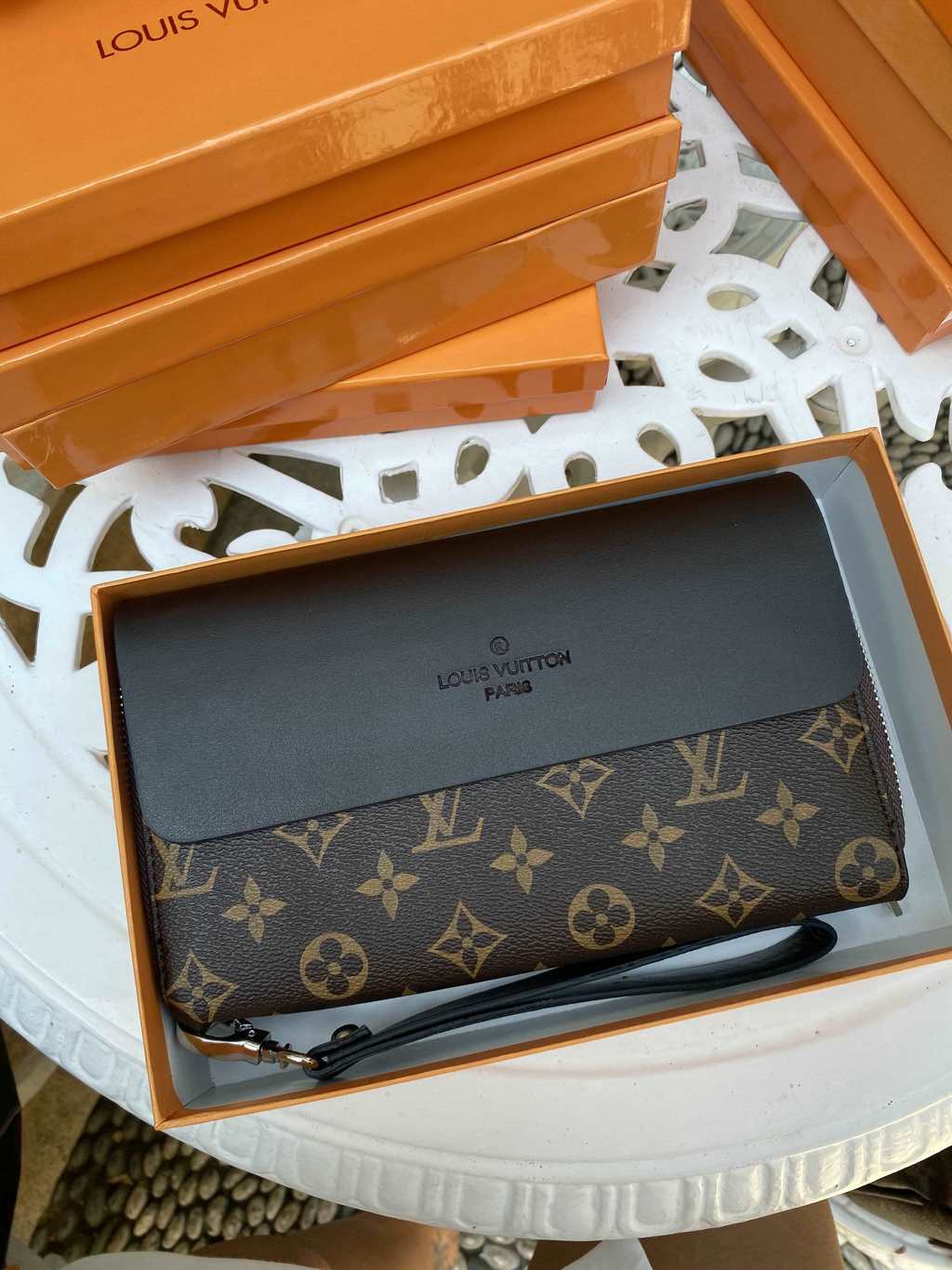 кошелёк на 2 отделение LV brown monogram +коробка 51123