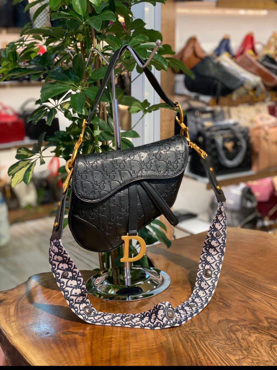 Dior saddle узор чёрная 51218