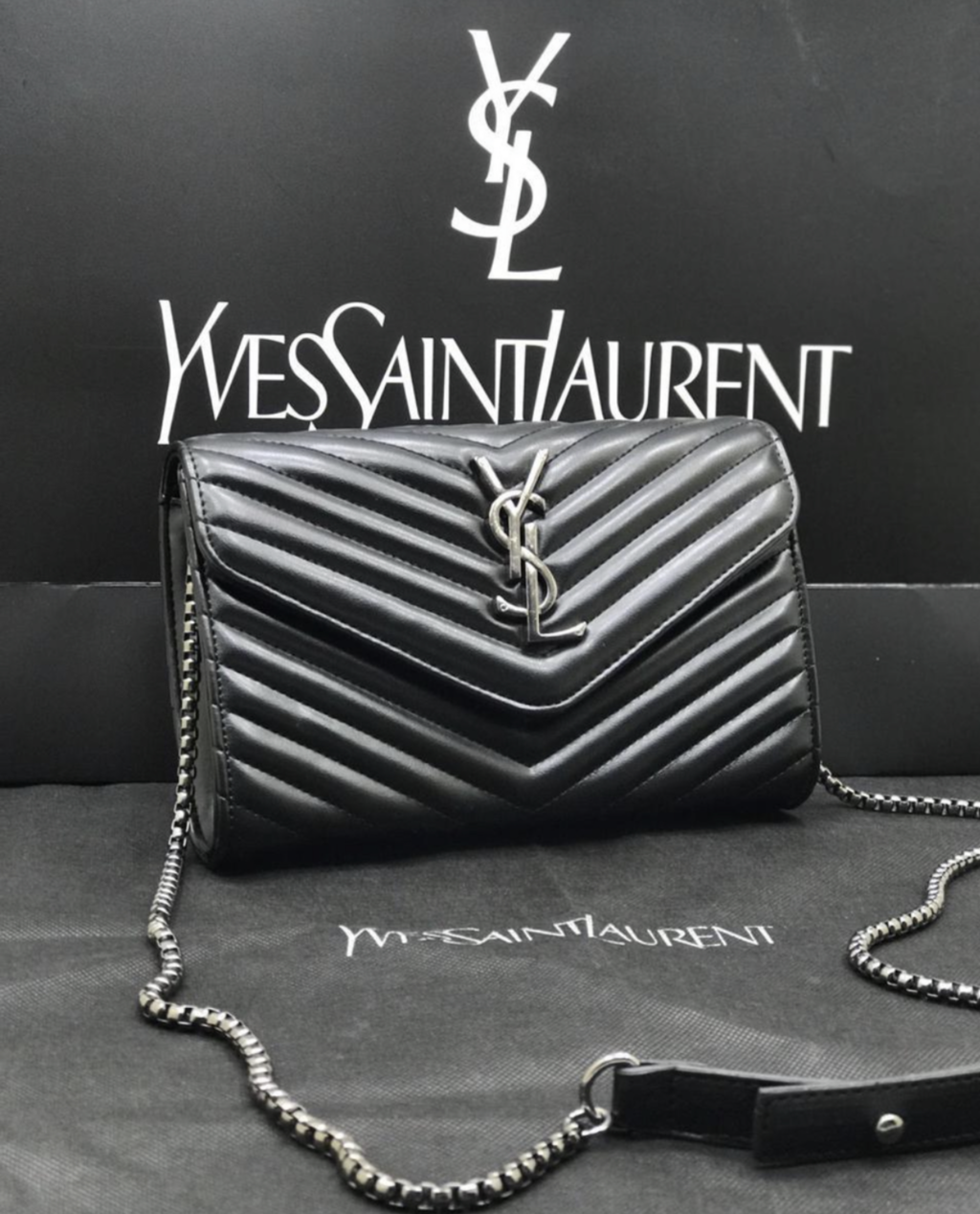 сумка YSL чёрная мини коктейльная 51200