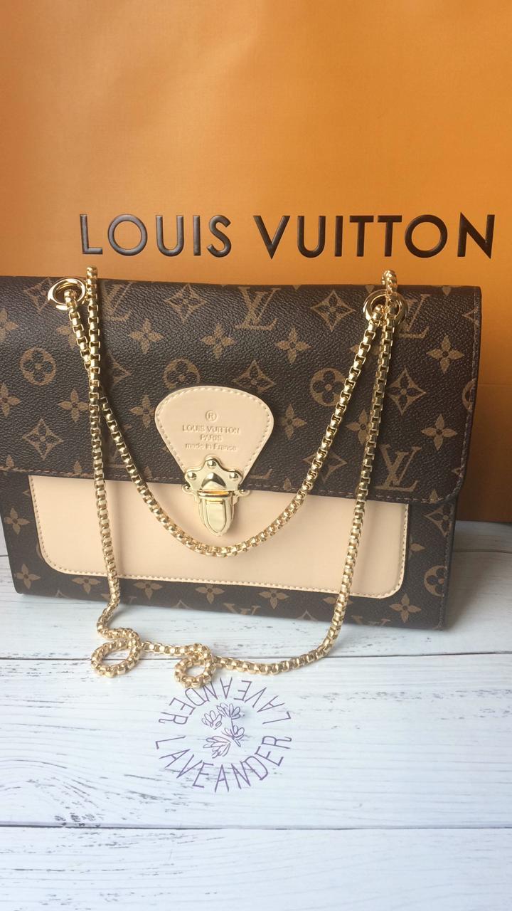 сумка для женщин маленькая коричневый монограмм LV бежевая вставка PARIS 51199