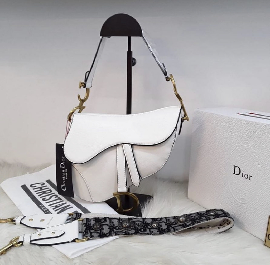 Сумка седло Dior Saddle white белая 51171