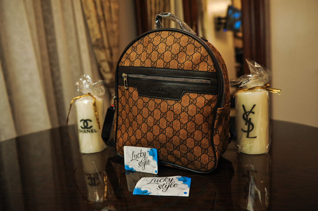 Коричневый рюкзак Гуччи небольшой