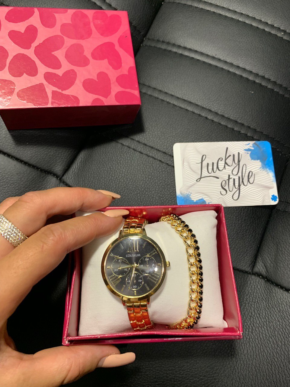 Комплект с браслетами Черное золото 9387