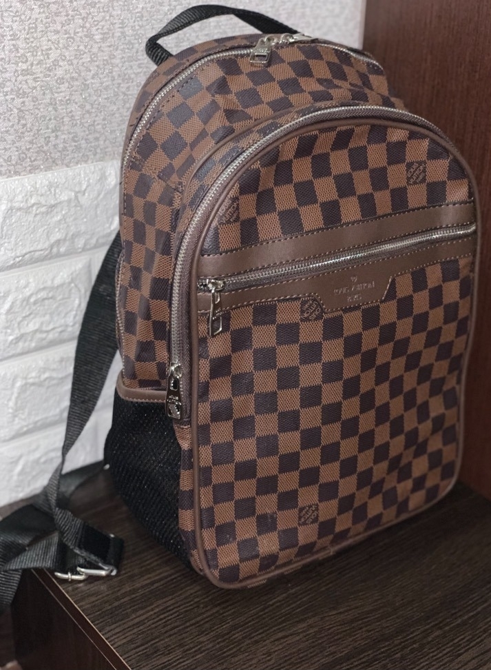 Коричневый рюкзак Louis Vuitton Michael  шашки