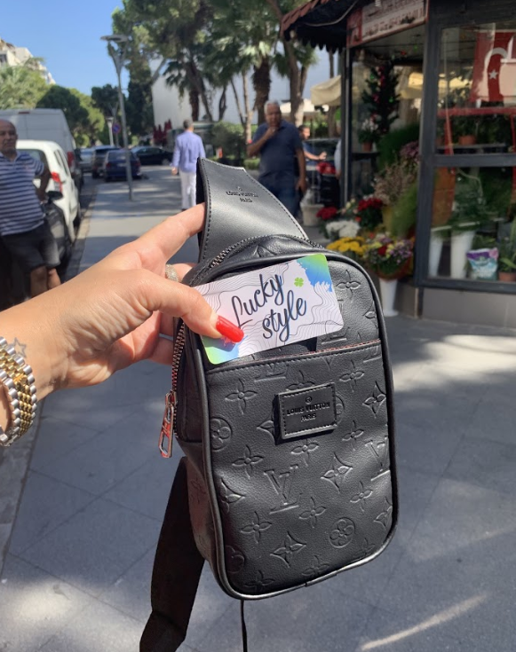 Сумка бананка мужская Louis Vuitton черная