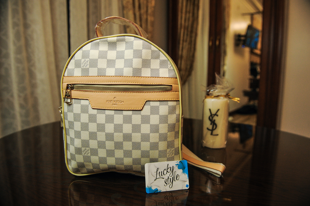 Рюкзак Louis Vuitton Белый Шашки