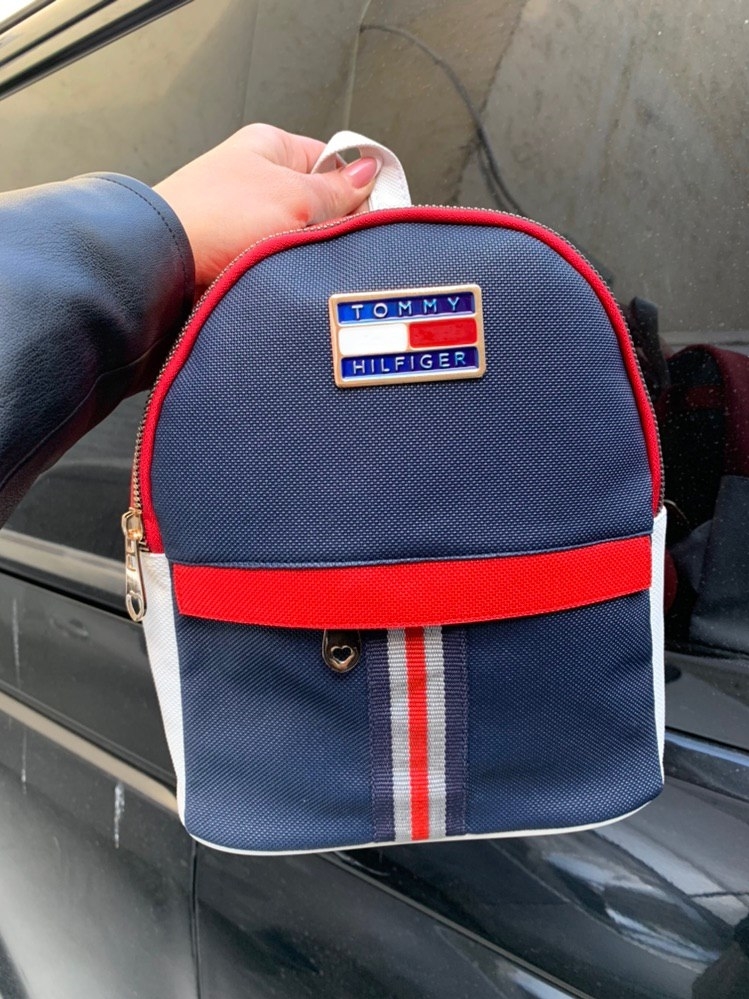 Маленький кожаный рюкзак джинс Tommy Hilfiger
