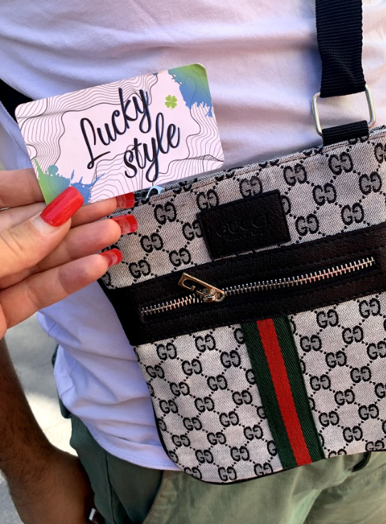 Серая мужская сумка через плечо