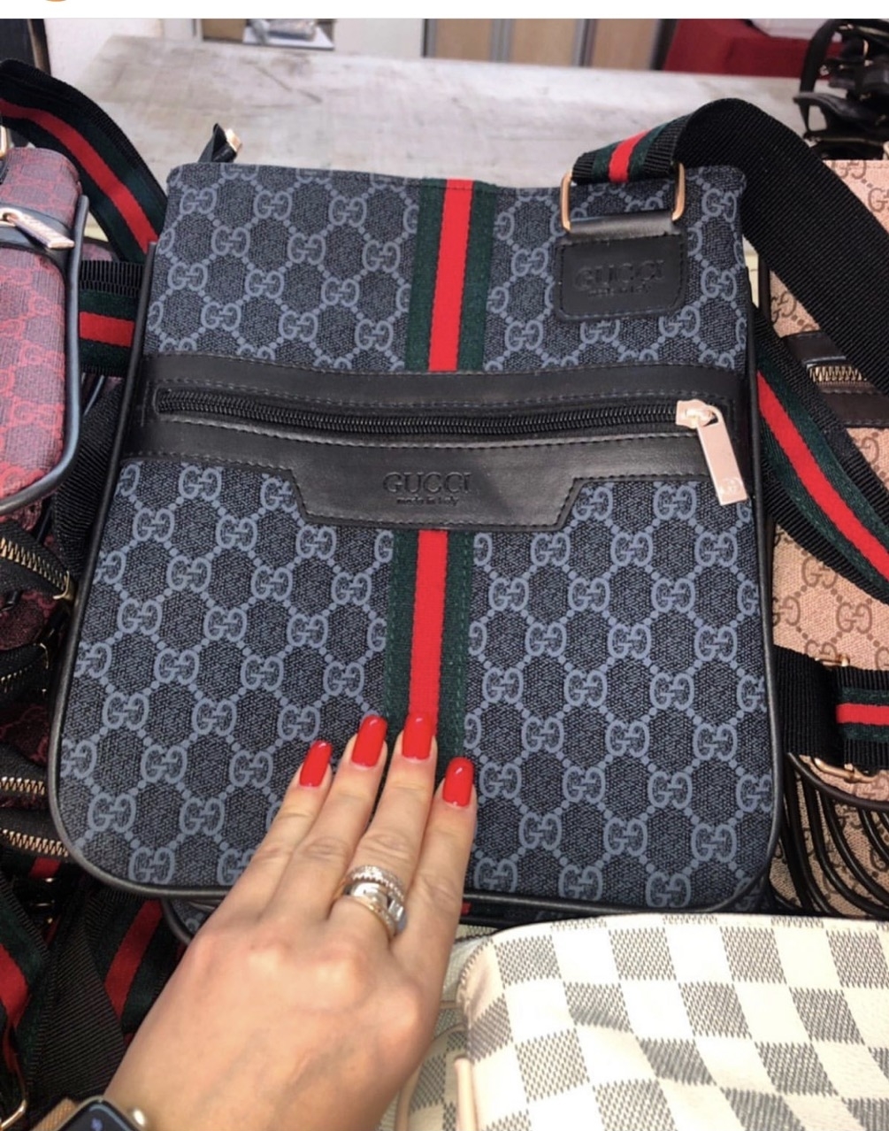 Мужская Сумка Через Плечо Gucci Серая