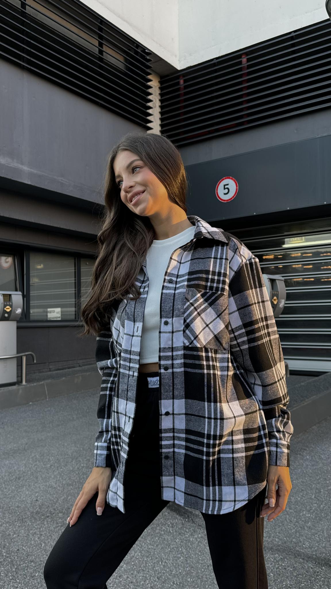 Рубашка PLAID Белый/Черный