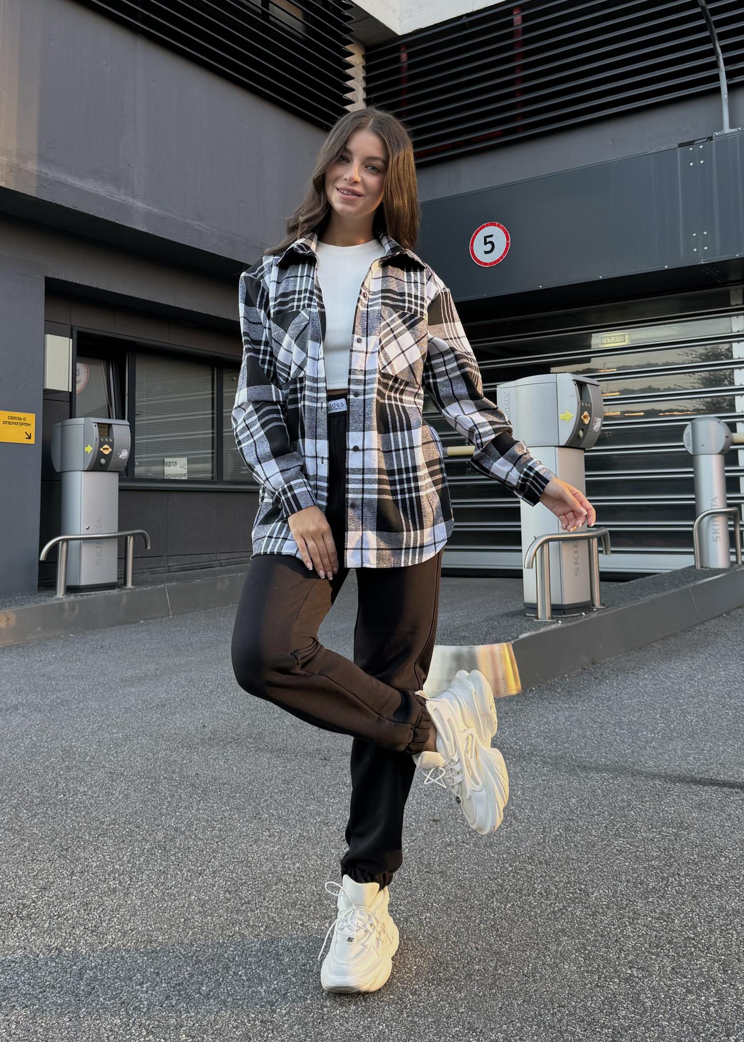 Рубашка PLAID Белый/Черный