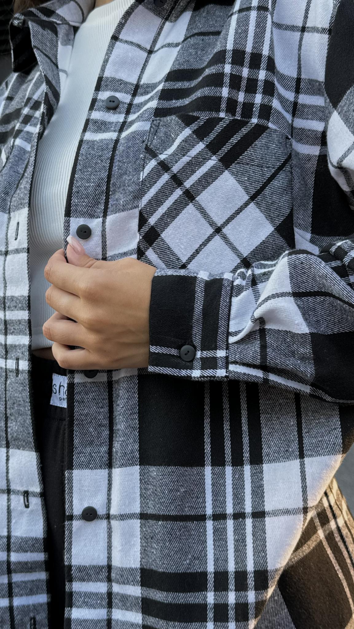 Рубашка PLAID Белый/Черный
