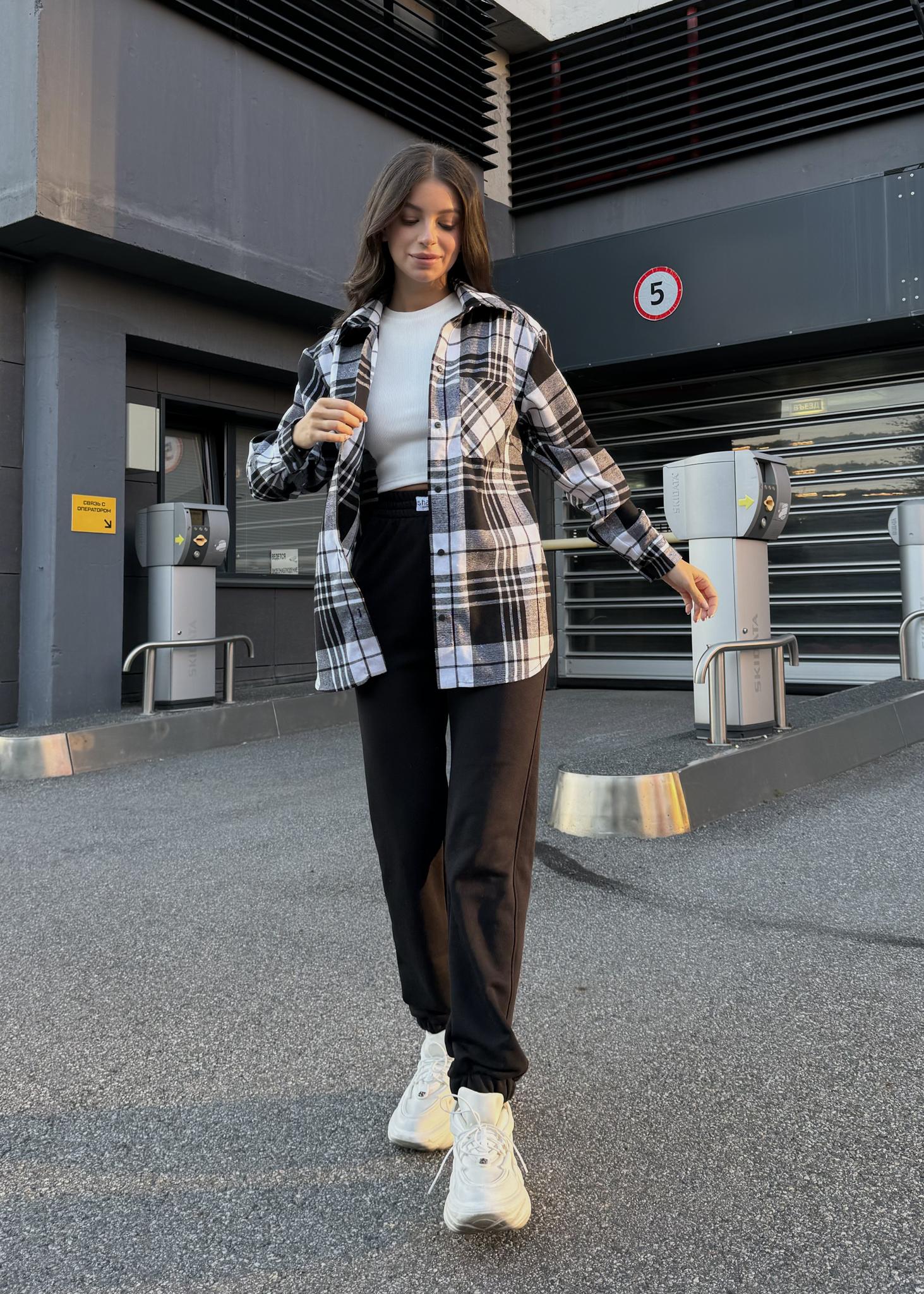 Рубашка PLAID Белый/Черный