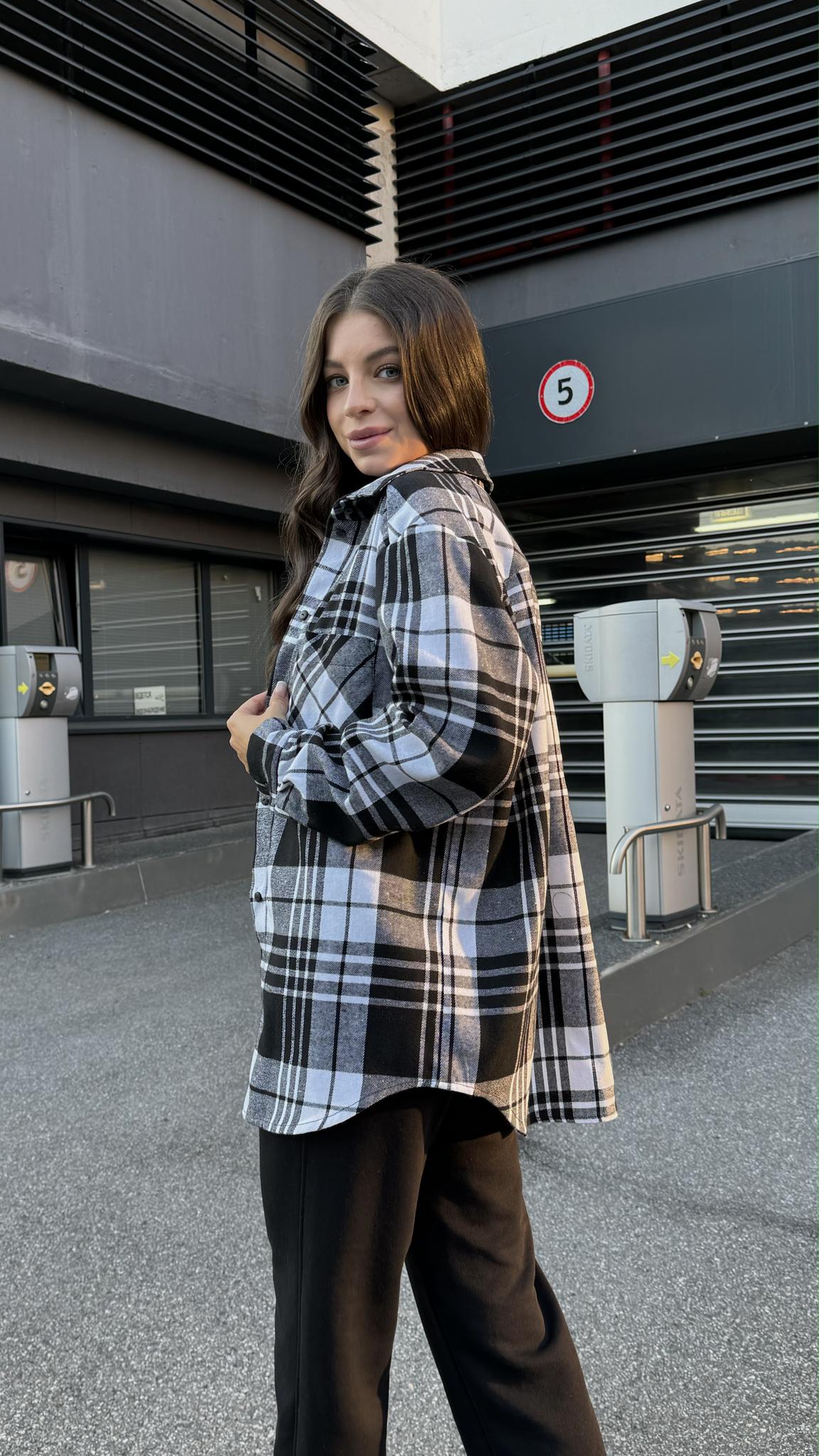 Рубашка PLAID Белый/Черный