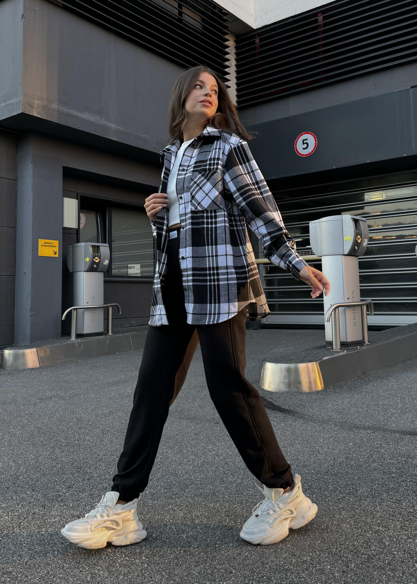 Рубашка PLAID Белый/Черный