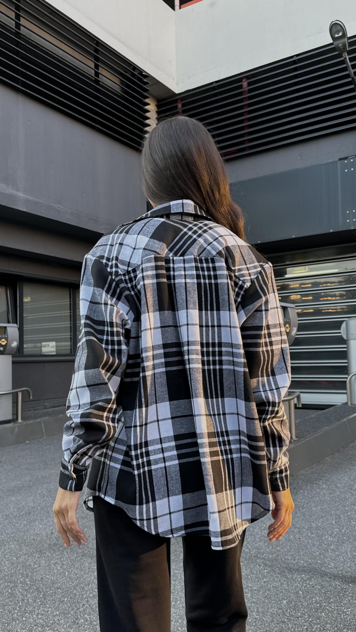 Рубашка PLAID Белый/Черный