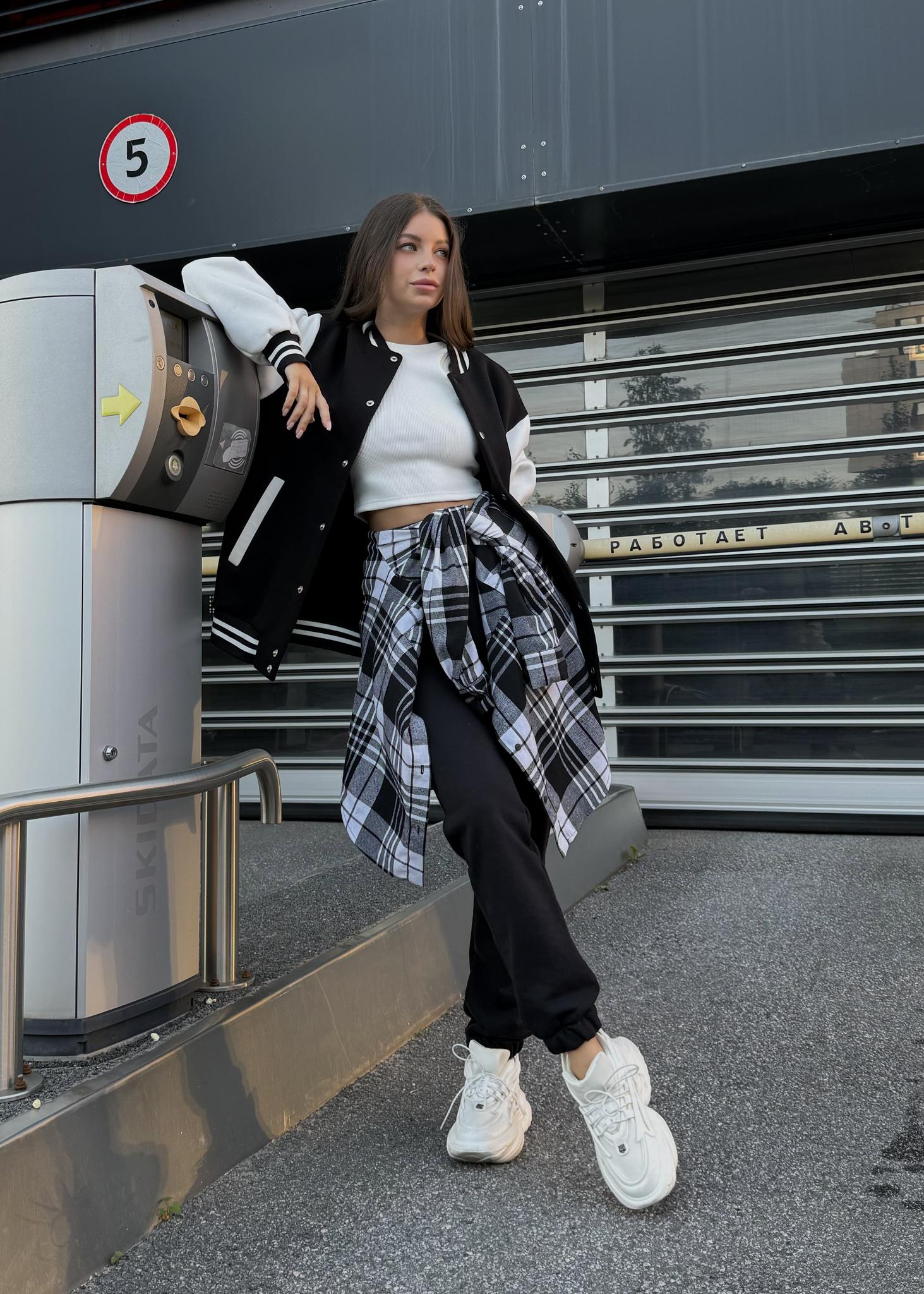 Рубашка PLAID Белый/Черный