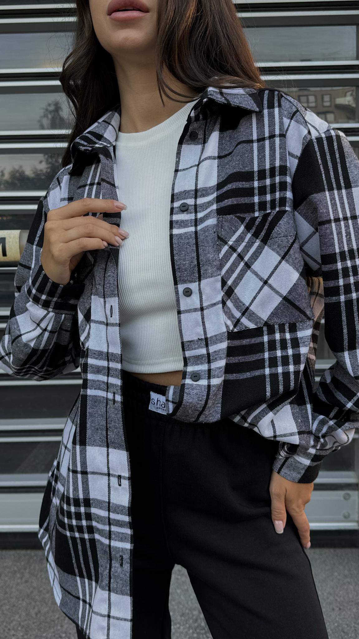 Рубашка PLAID Белый/Черный