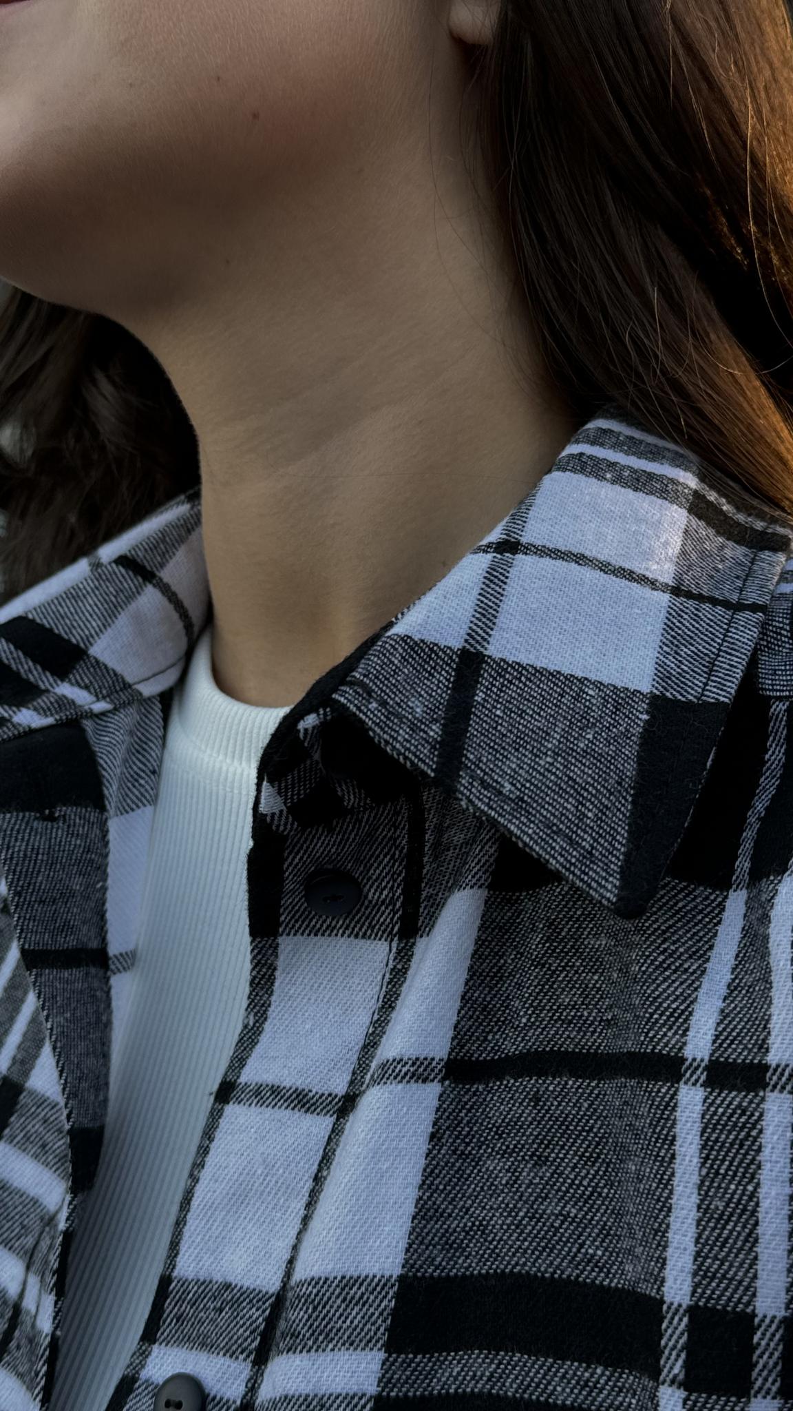 Рубашка PLAID Белый/Черный